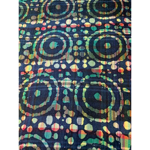 Batik Style Cotton Fabric Colorful Circle & Dot Pattern 40" Wide 1/2 Yard Sewing - Picture 1 of 3